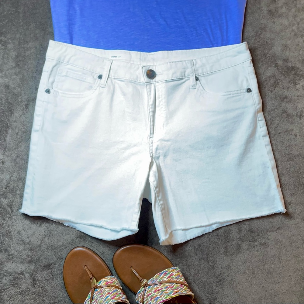 Kut from the Kloth White Shorts Denim Andrea Jean Shorts